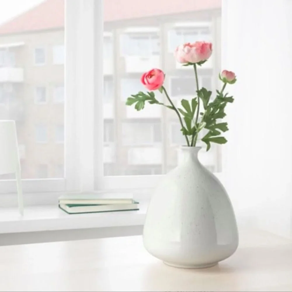 IKEA LIVSVERK White Speckled Vase
